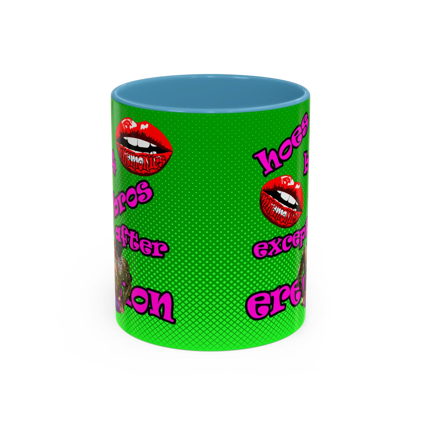 hoes b4 bros - Accent Mug (logo green)