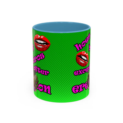 hoes b4 bros - Accent Mug (logo green)