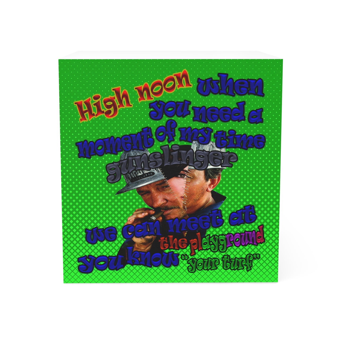 high noon - note cube (logo green)