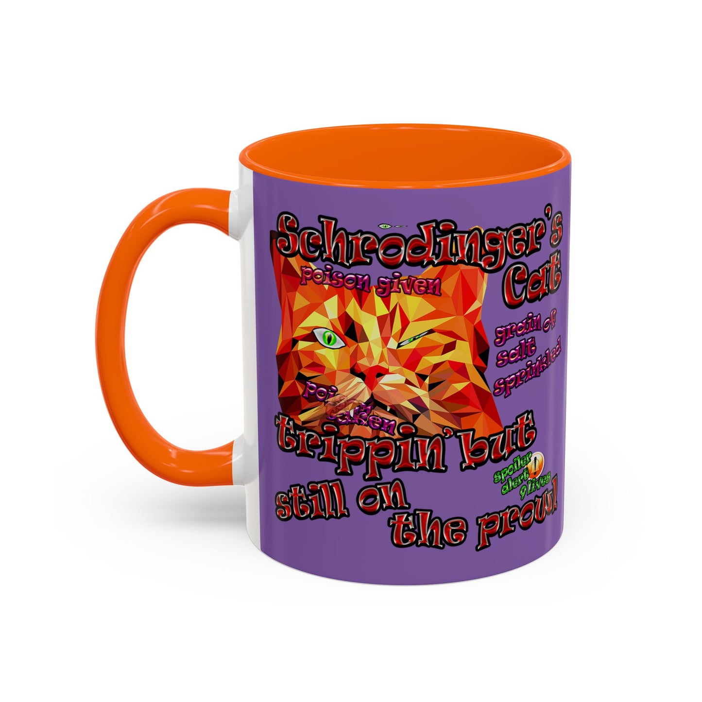 schrodinger's cat - Accent Mug (light purple)
