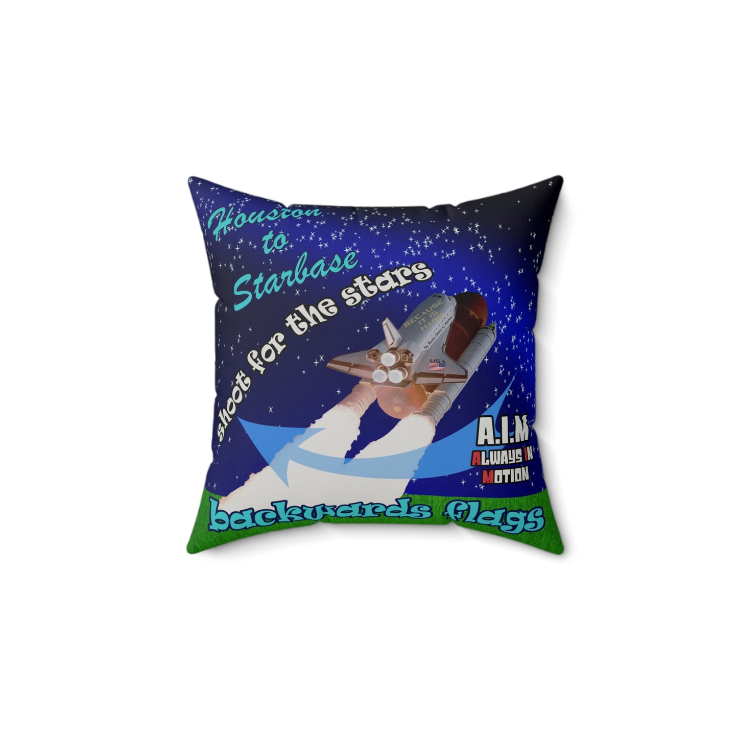 shoot for the stars - Faux Suede Square Pillow - ('snoops' background)