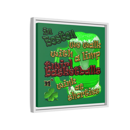 celtics logo - framed canvas art (dark green)