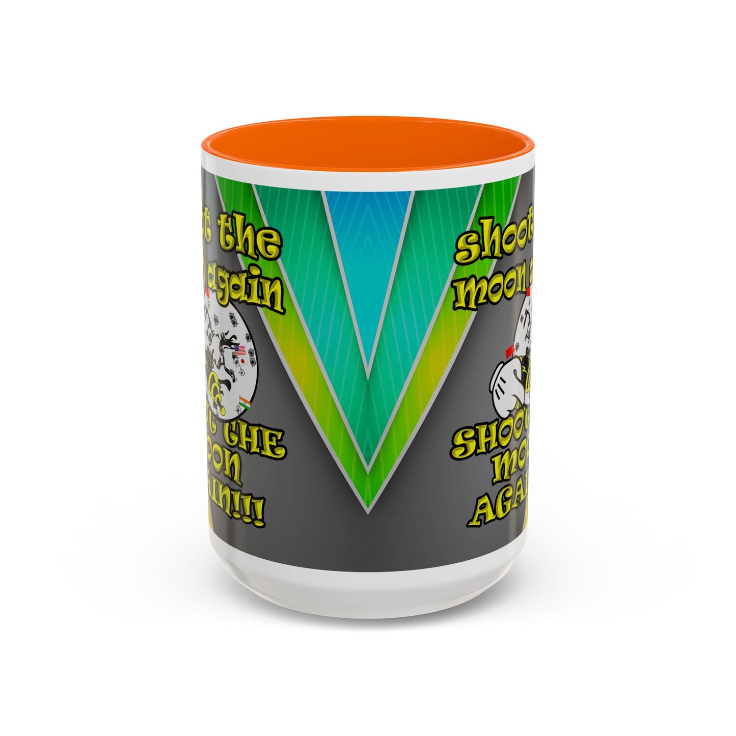 shoot the moon again - Accent Mug (rainbow split)
