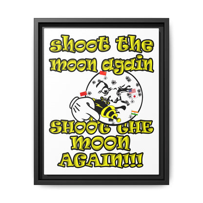 shoot the moon again - framed canvas art (white)
