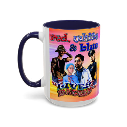 rw&b lives matter - Accent Mug (color blur)