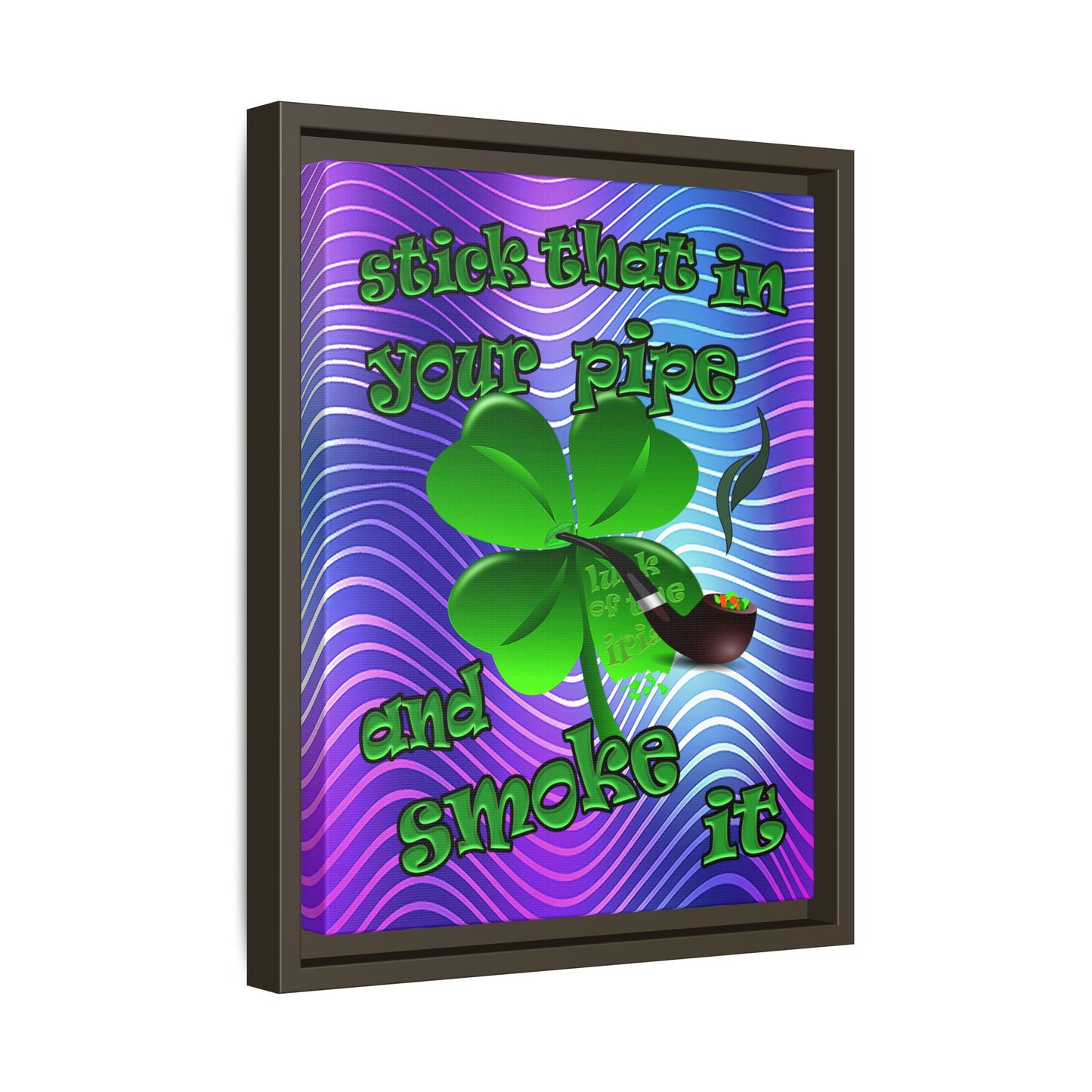 stick that in your pipe and smoke it - framed canvas art (purple wave)