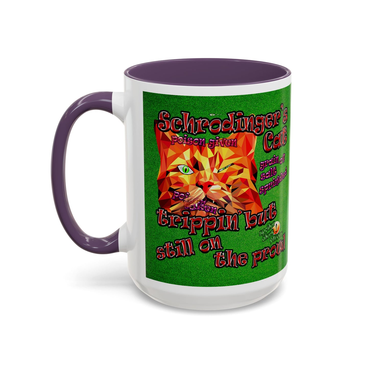schrodinger's cat - Accent Mug (green turf)