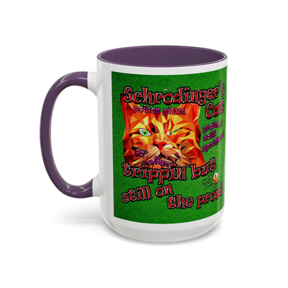 schrodinger's cat - Accent Mug (green turf)