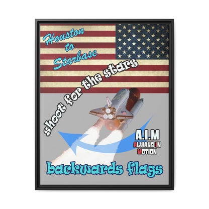 shoot for the stars - framed canvas art (light grey)