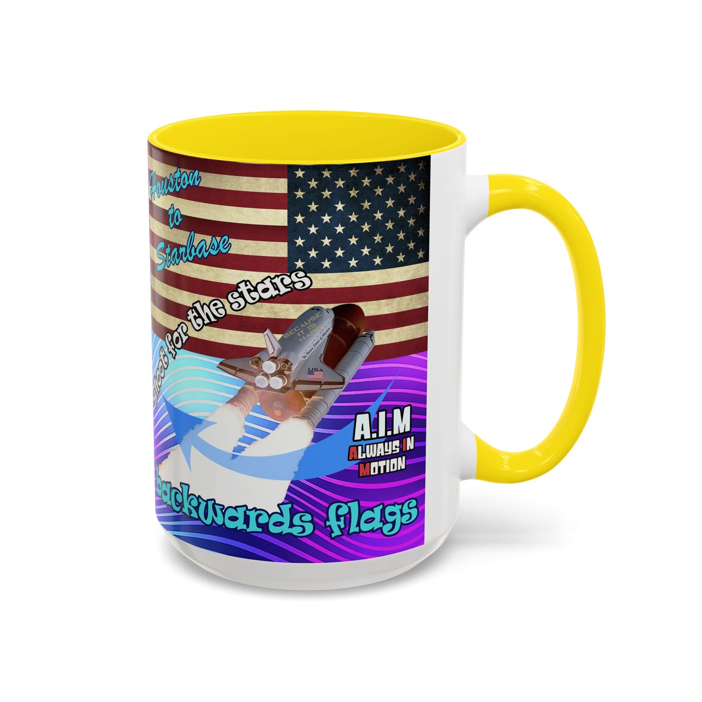 shoot for the stars - Accent Mug (purple wave)