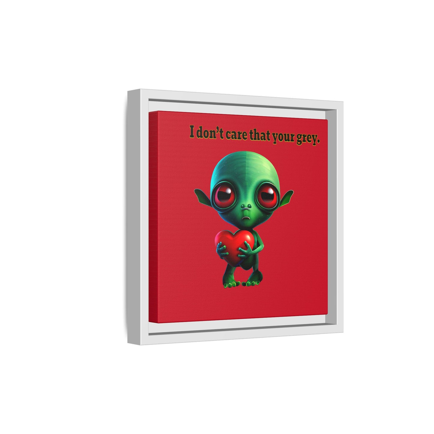 I don't care that your grey - framed canvas art (dark red)