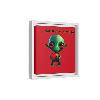 I don't care that your grey - framed canvas art (dark red)