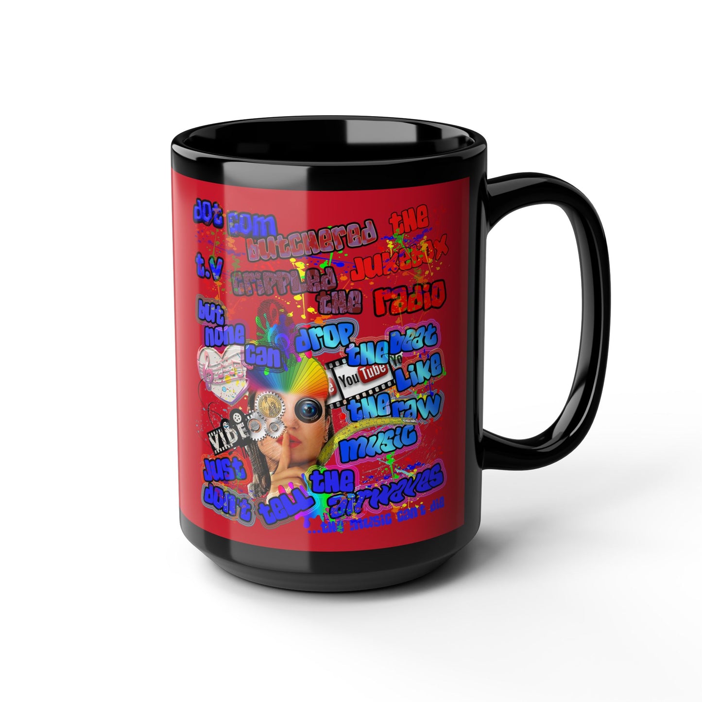 drop the beat - Black Mug (dark red)