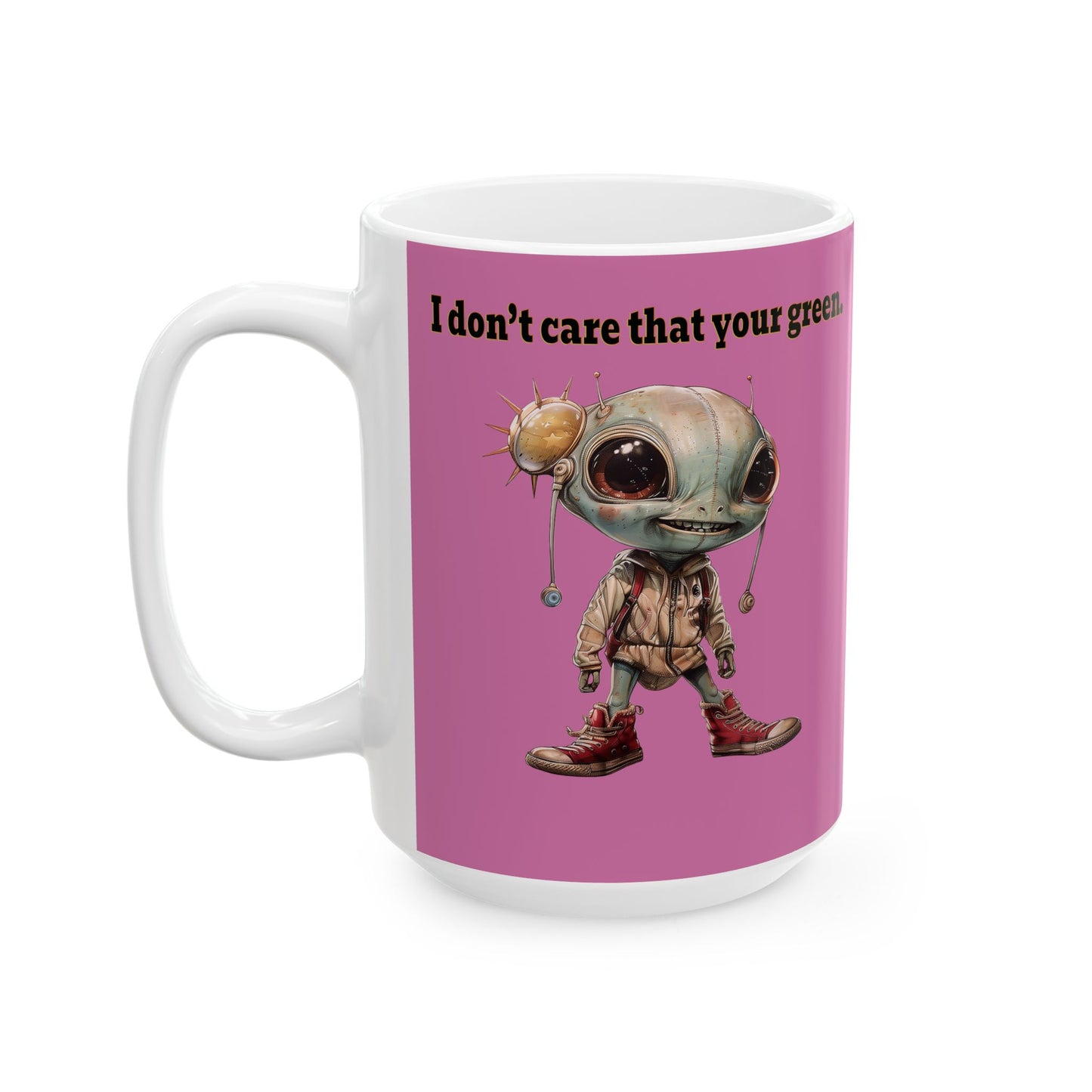 I don't care that your grey - White Mug (light pink)