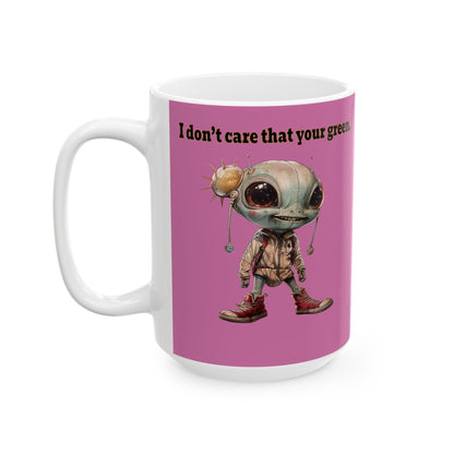 I don't care that your grey - White Mug (light pink)
