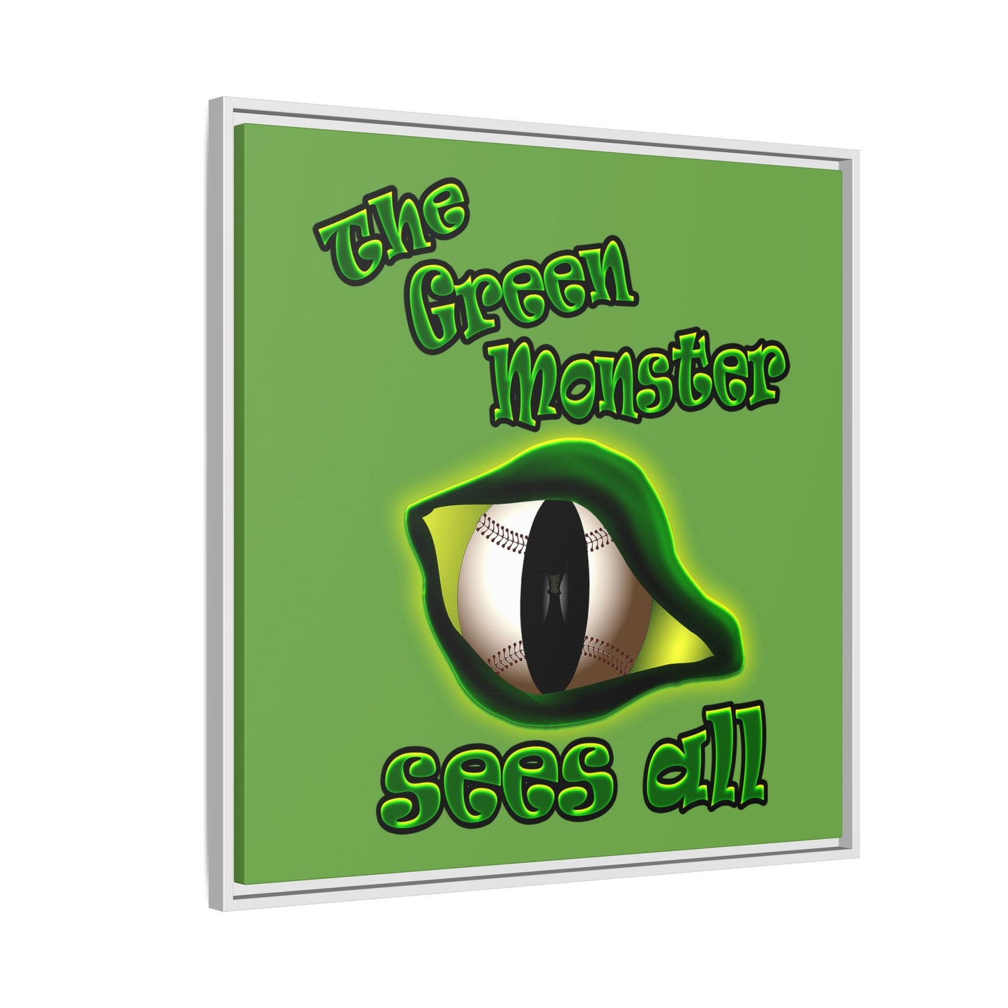 green monster - framed canvas art (green)