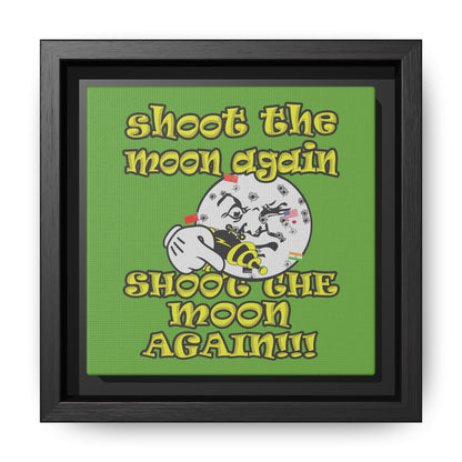 shoot the moon again - framed canvas art (green)