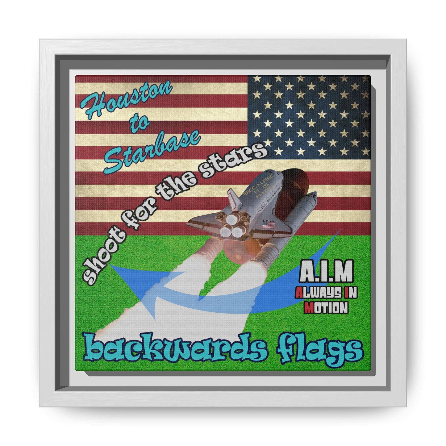 shoot for the stars - framed canvas art (green turf)