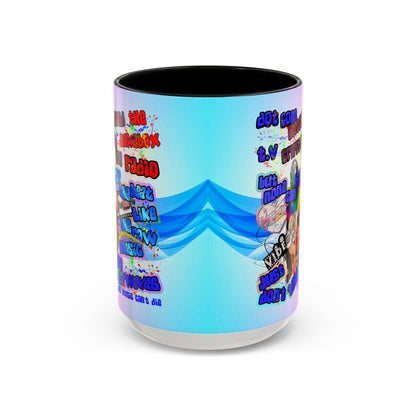drop the beat - Accent Mug (light blue-pink wave)