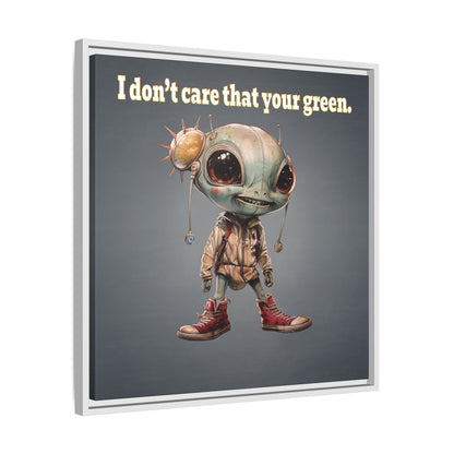 I don't care that your green - framed canvas art (grey-light grey)