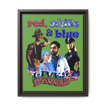 rw&b lives matter - framed canvas art (green)