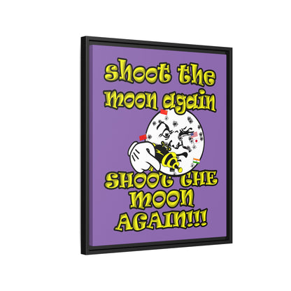 shoot the moon again - framed canvas art (light purple)