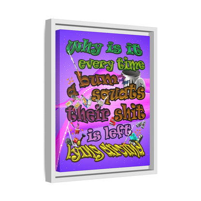 the bum's shit - framed canvas art (purple-pink wave)