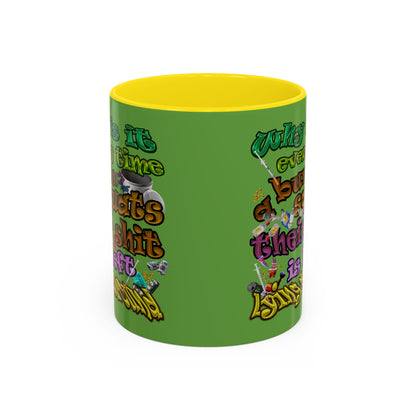 the bum's shit - Accent Mug (green)