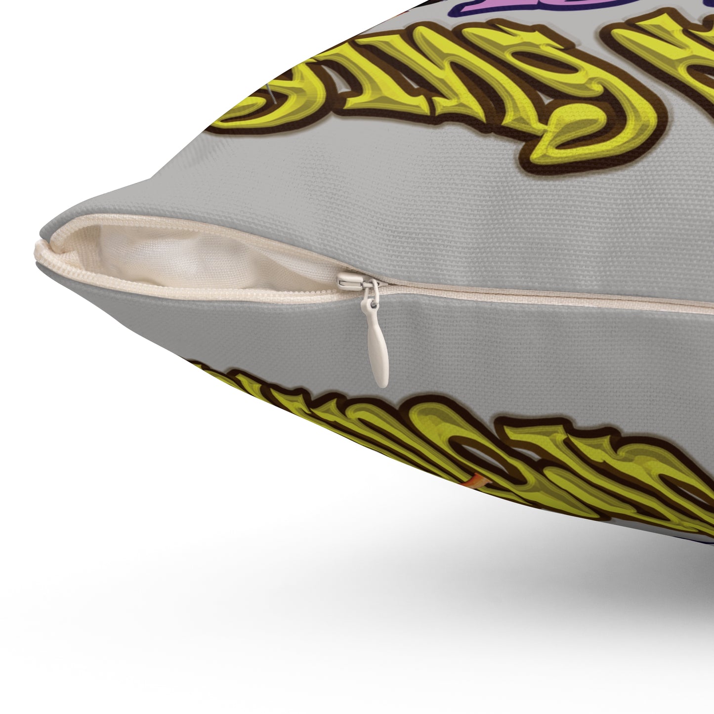 the bum's shit - Spun Polyester Square Pillow - (light grey)