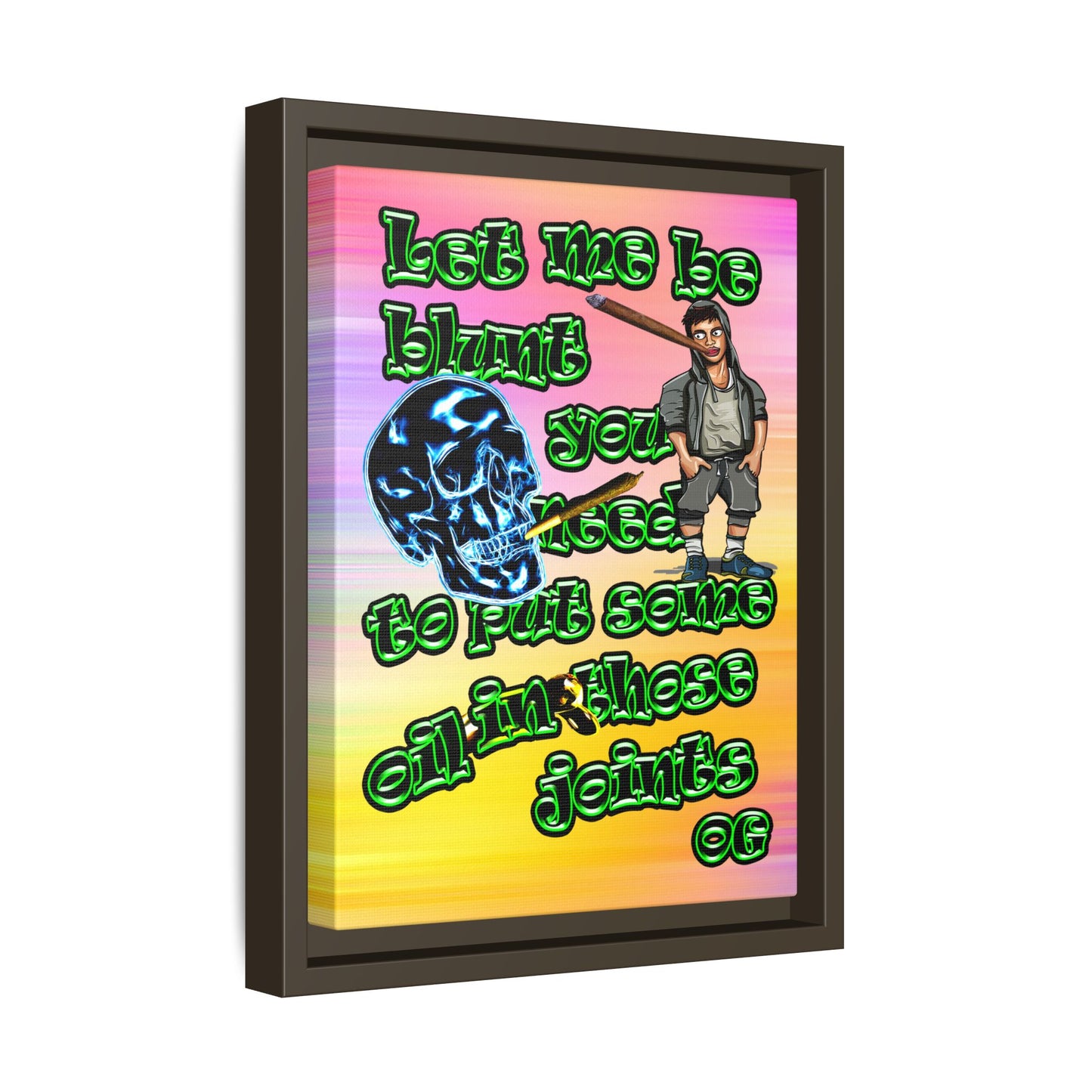 og - framed canvas art (color blur)