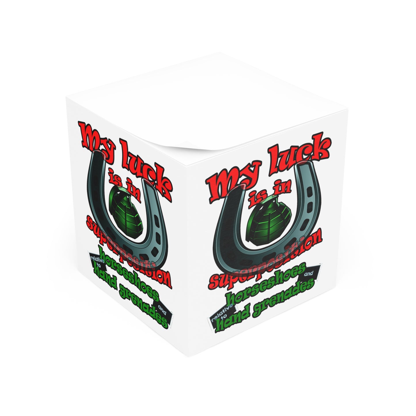 my luck - note cube (white)