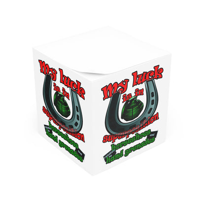 my luck - note cube (white)