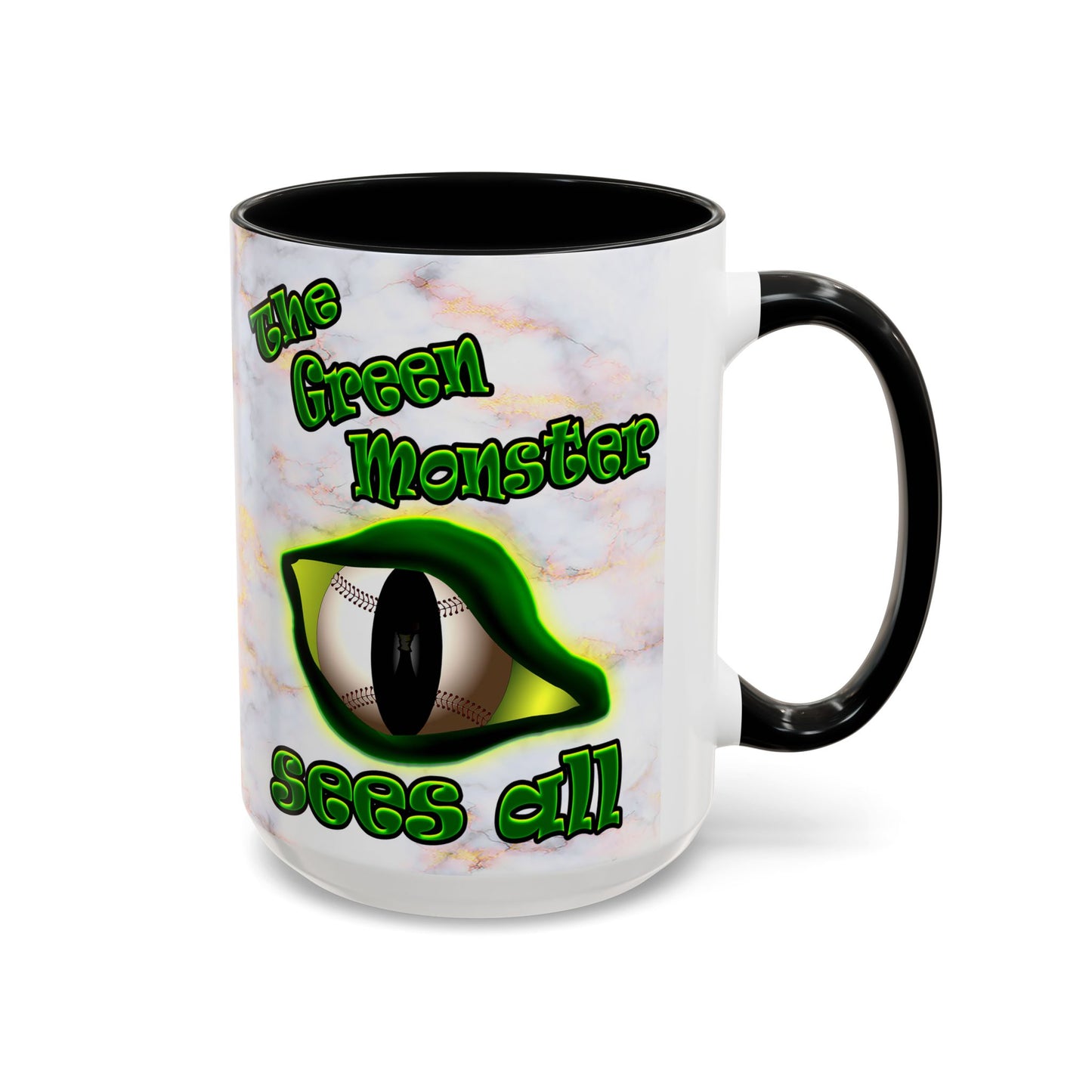 green monster - Accent Mug (white marble)