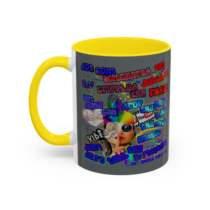 drop the beat - Accent Mug (dark grey)
