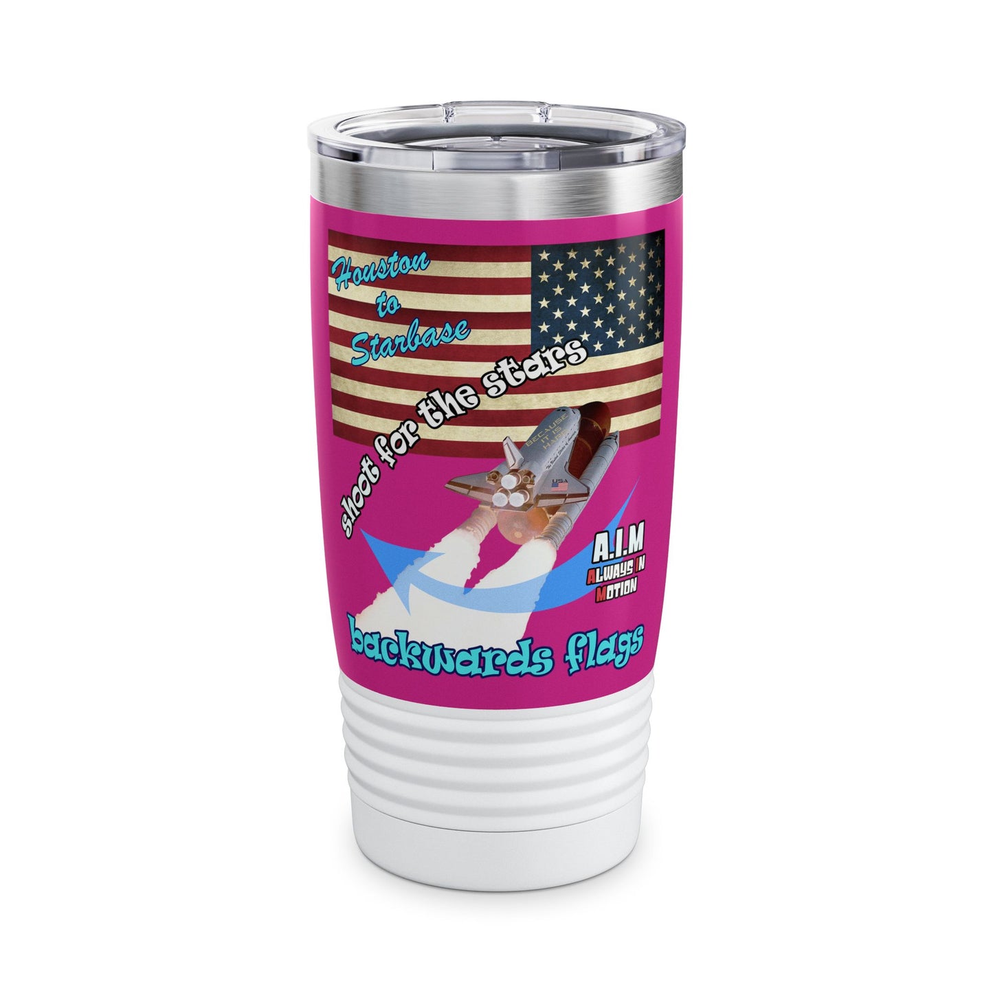 shoot for the stars - Ringneck Tumbler, 20oz (pink)