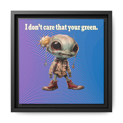I don't care that your green - framed canvas art (light blue-purple wave)
