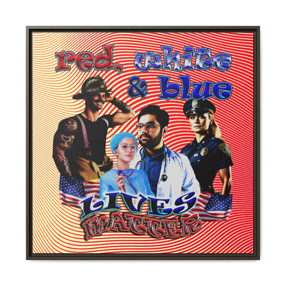 rw&b lives matter - framed canvas art (yellow-orange wave)