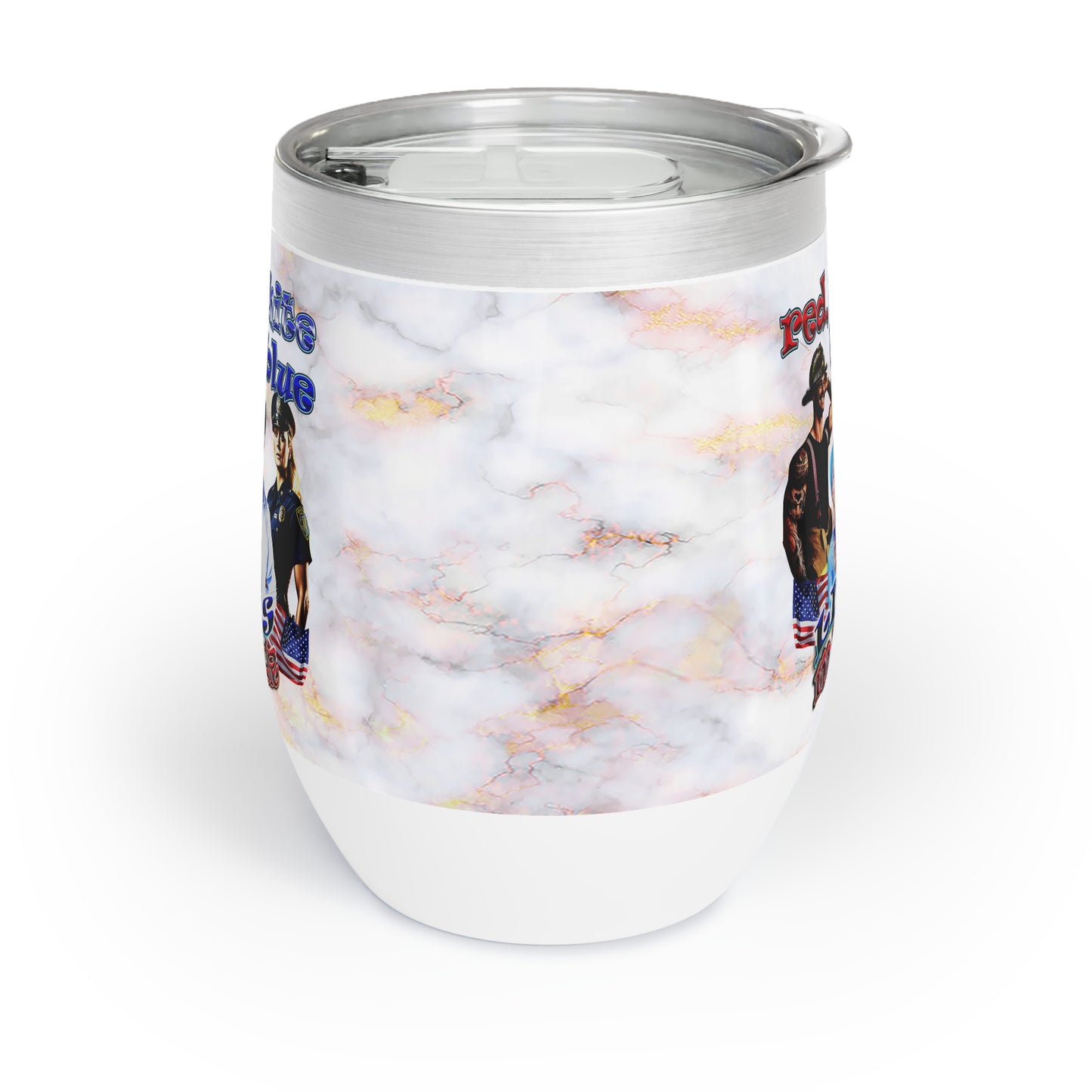 rw&b lives matter - Chill Wine Tumbler (white marble)