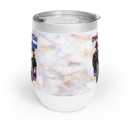 rw&b lives matter - Chill Wine Tumbler (white marble)