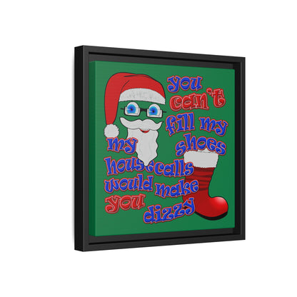 santa's shoes - framed canvas art (dark green)