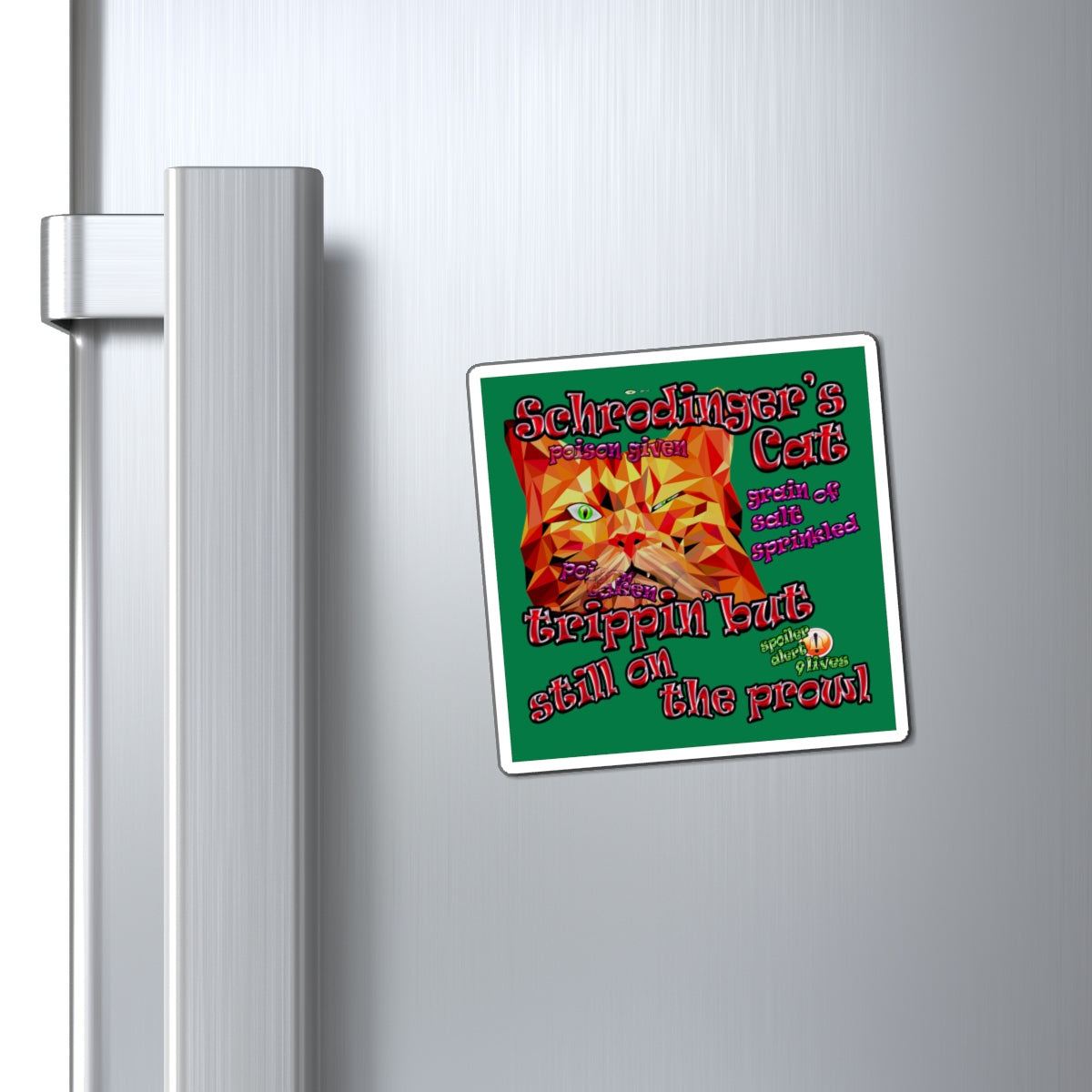 schrodinger's cat - Magnets - (dark green)
