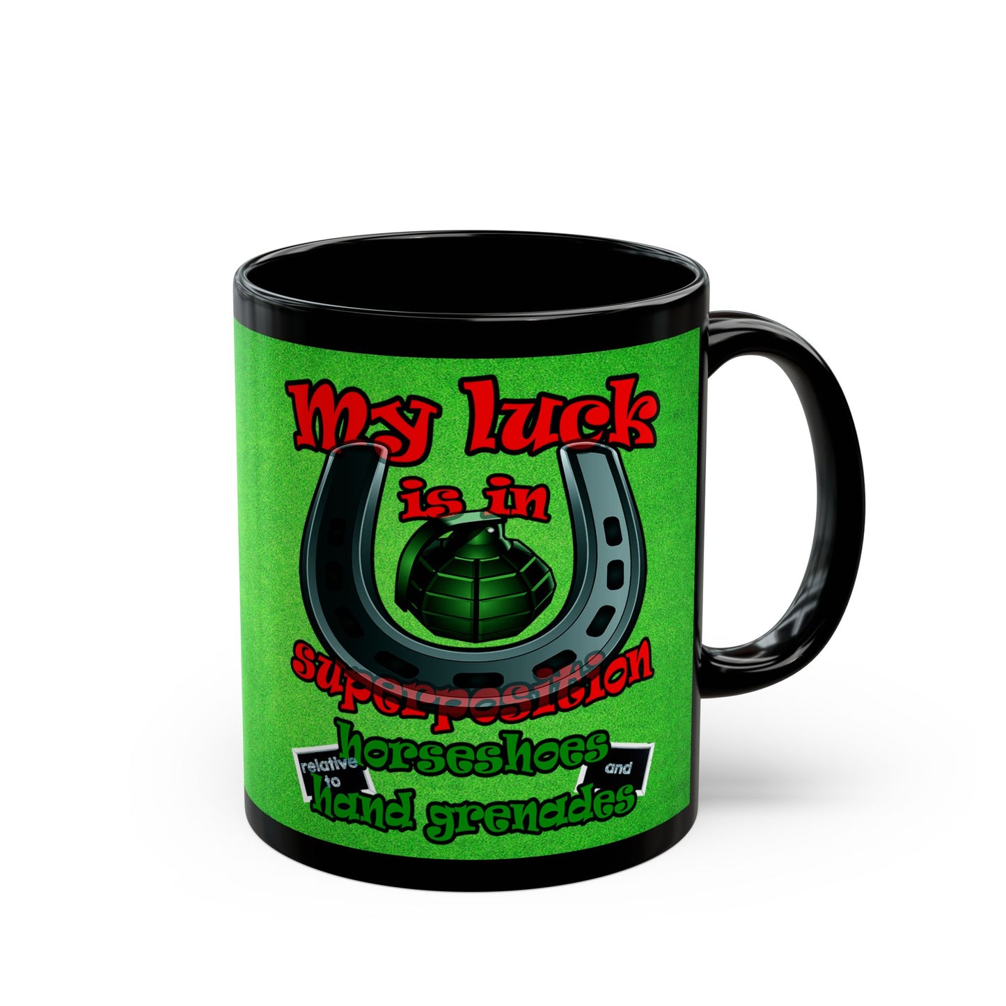 my luck - Black Mug (green turf)
