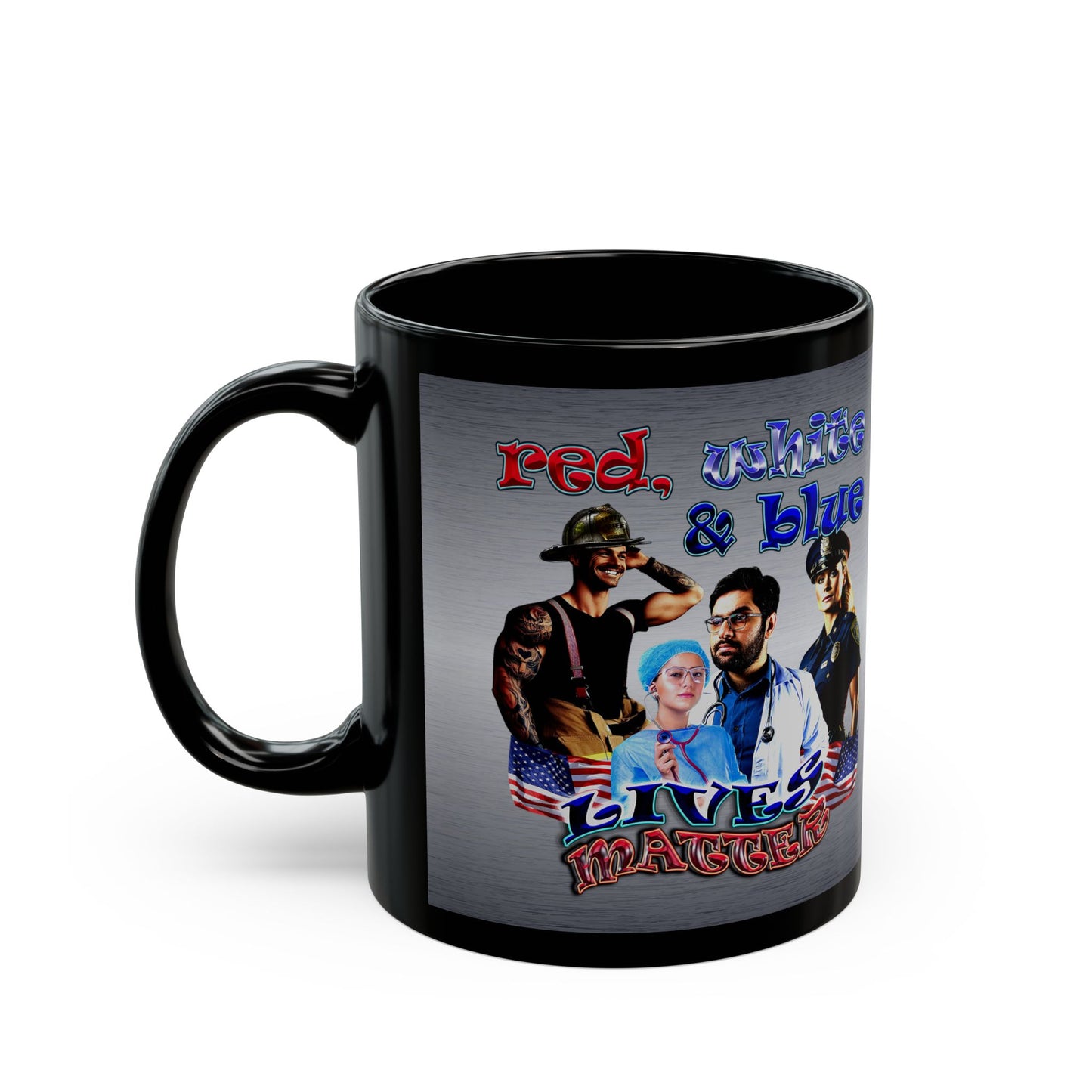 rw&b lives matter - Black Mug (brushed nickel)