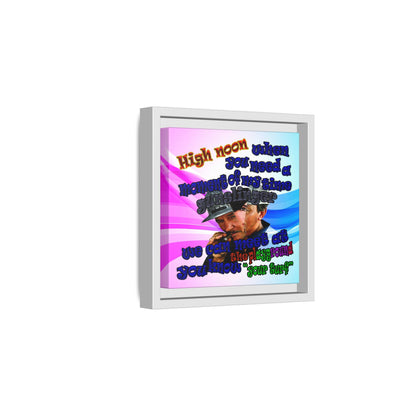 high noon - framed canvas art (light blue-pink wave)