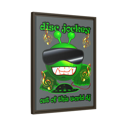 disc jockey - framed canvas art (dark grey)
