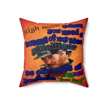 high noon - Spun Polyester Square Pillow - (burnt orange)
