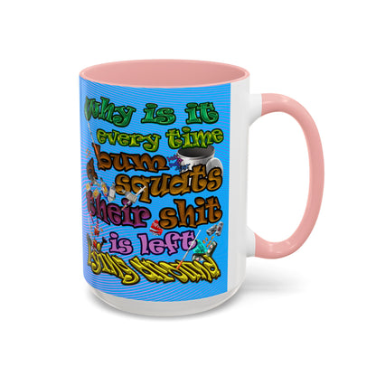 the bum's shit - Accent Mug (light blue-purple wave)