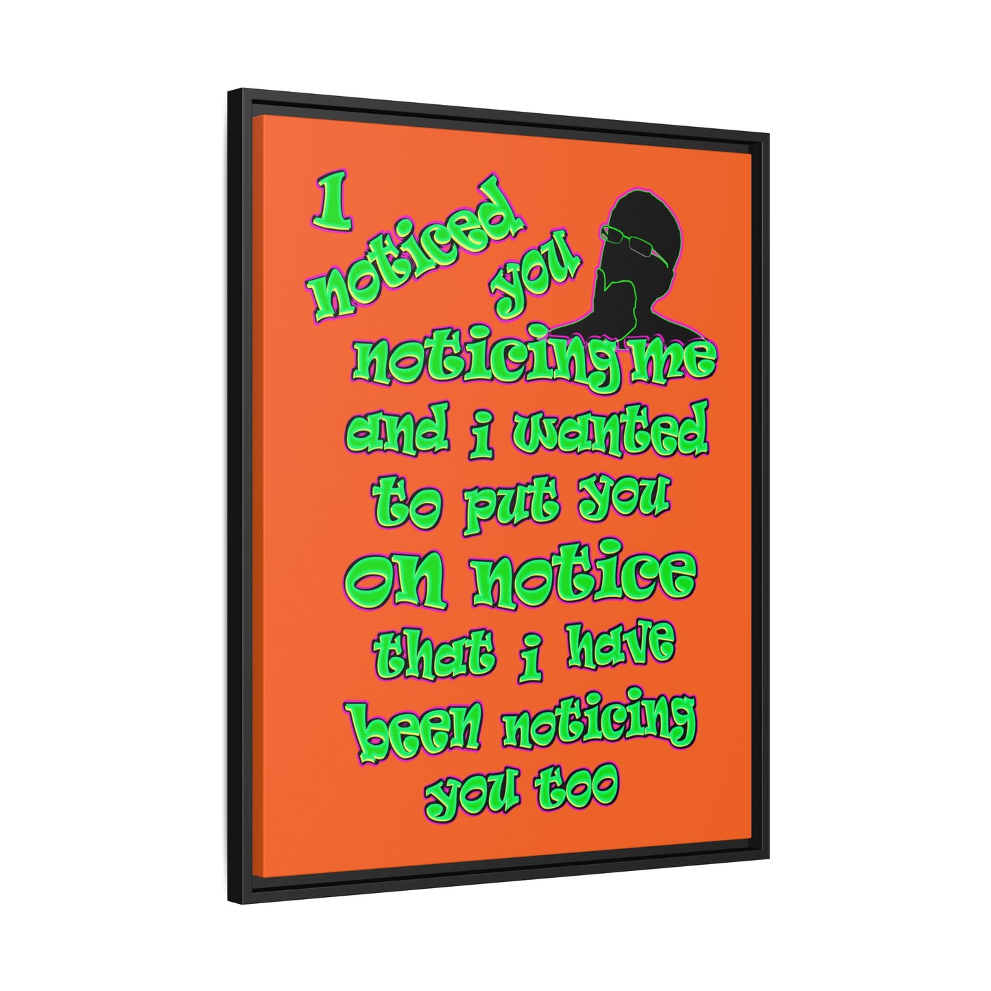noticed you noticing - framed canvas art (orange)