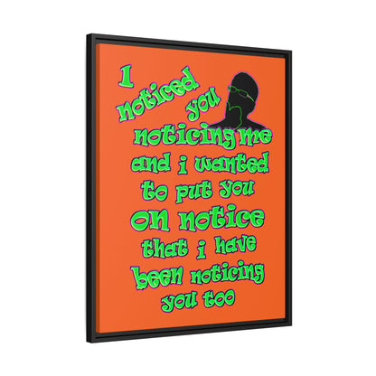 noticed you noticing - framed canvas art (orange)