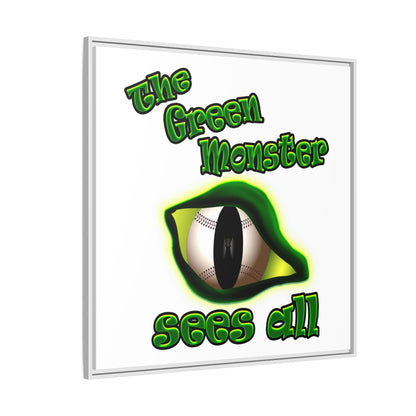 green monster - framed canvas art (white)